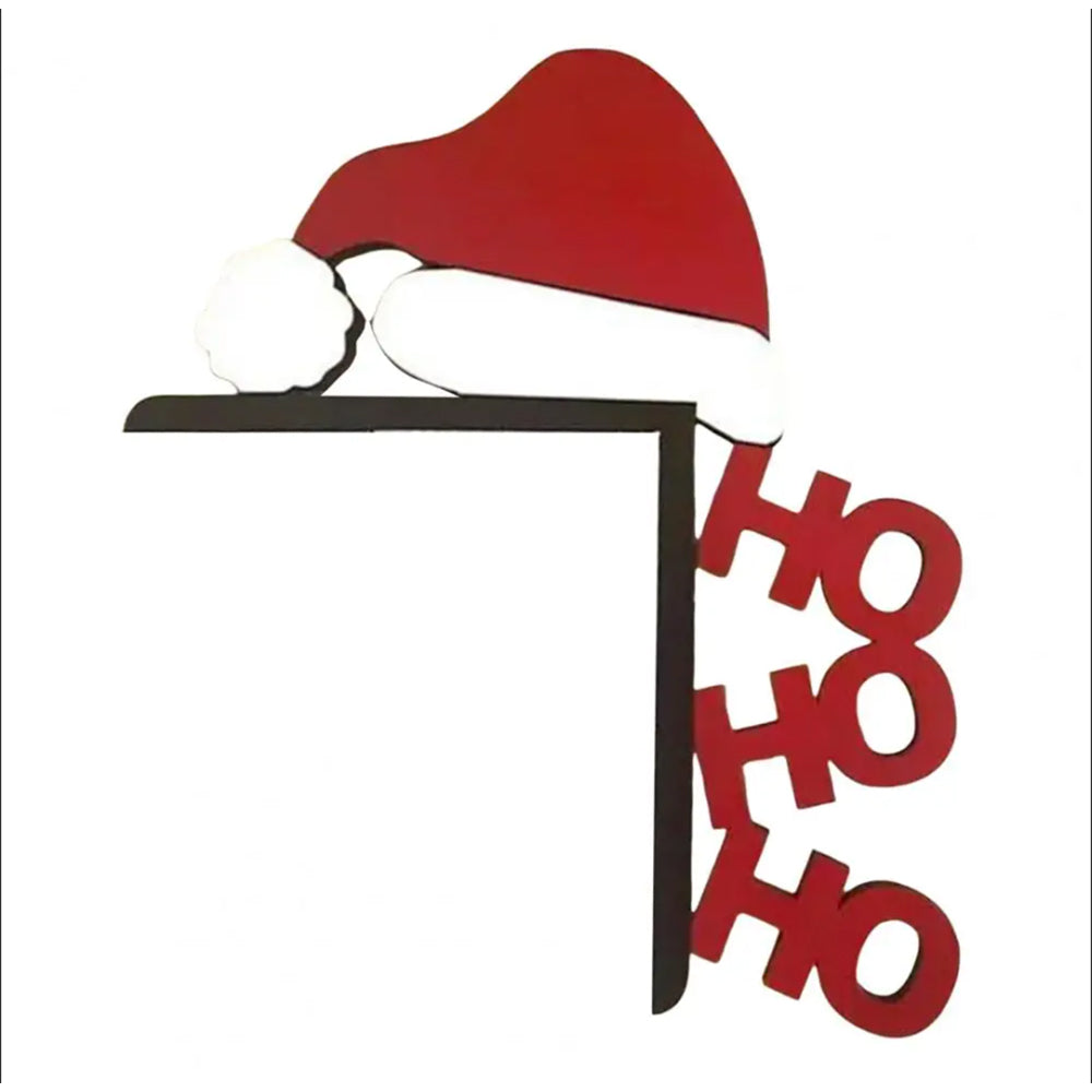 Christmas Door Topper Holiday Decoration Wooden Corner Door Frame Xmas Decoration