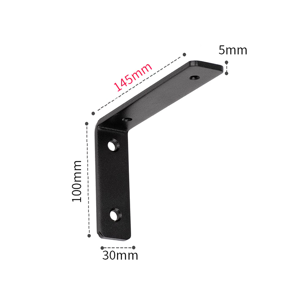 4 Pack 5mm Thick Black L Shelf Bracket Floating Shelf Supports with Screws