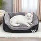 Soft Winter Semi-Enclosed Pet Bed Mat with Raised Edges-Black
