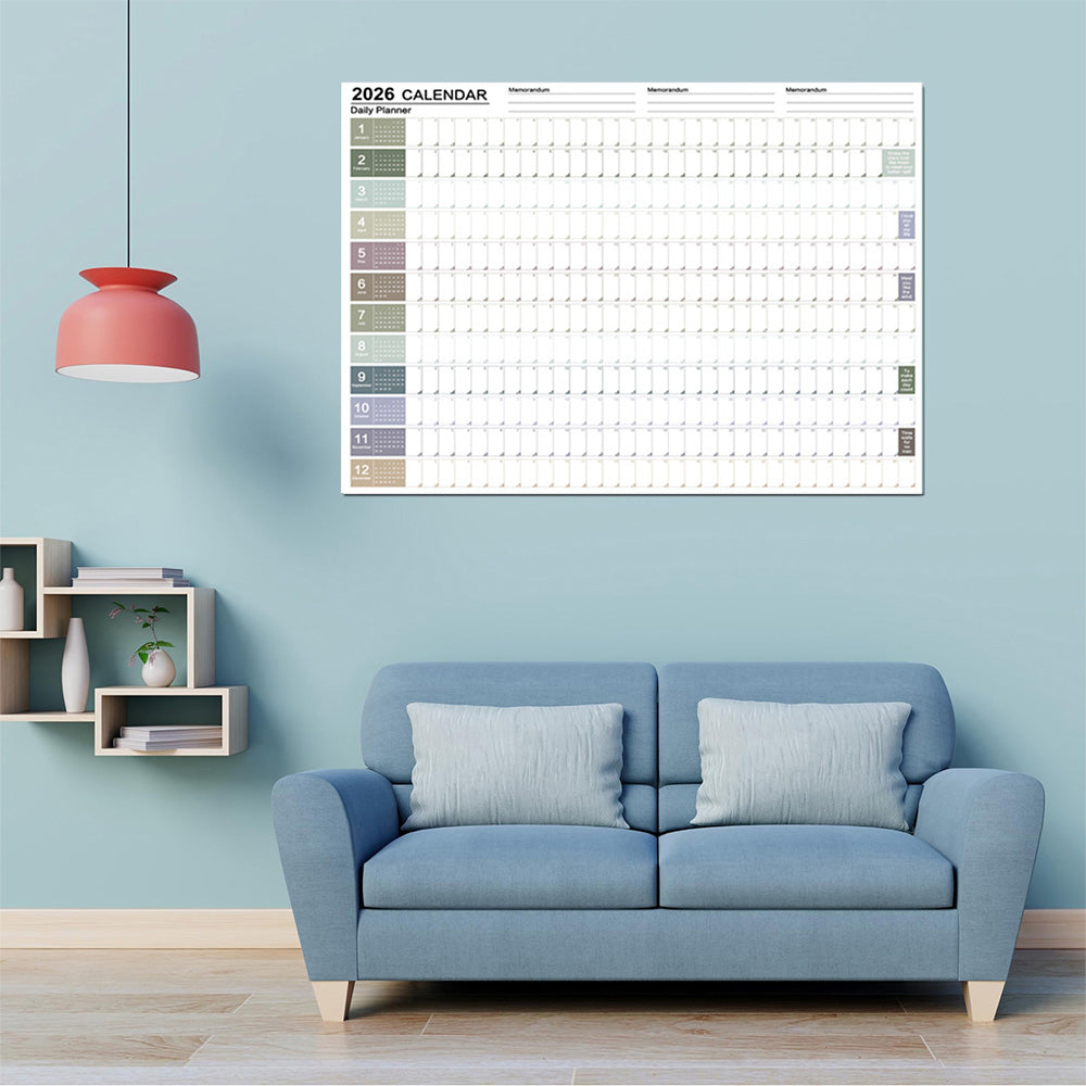 2026 Daily Wall Calendar Annual Year Hanging Wall Planner