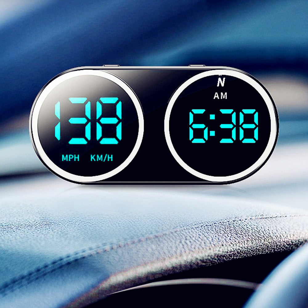 Car HUD Head Up Display Supports KMH MPH Time Direction Display Digital Car Speedometer for Cars Trucks