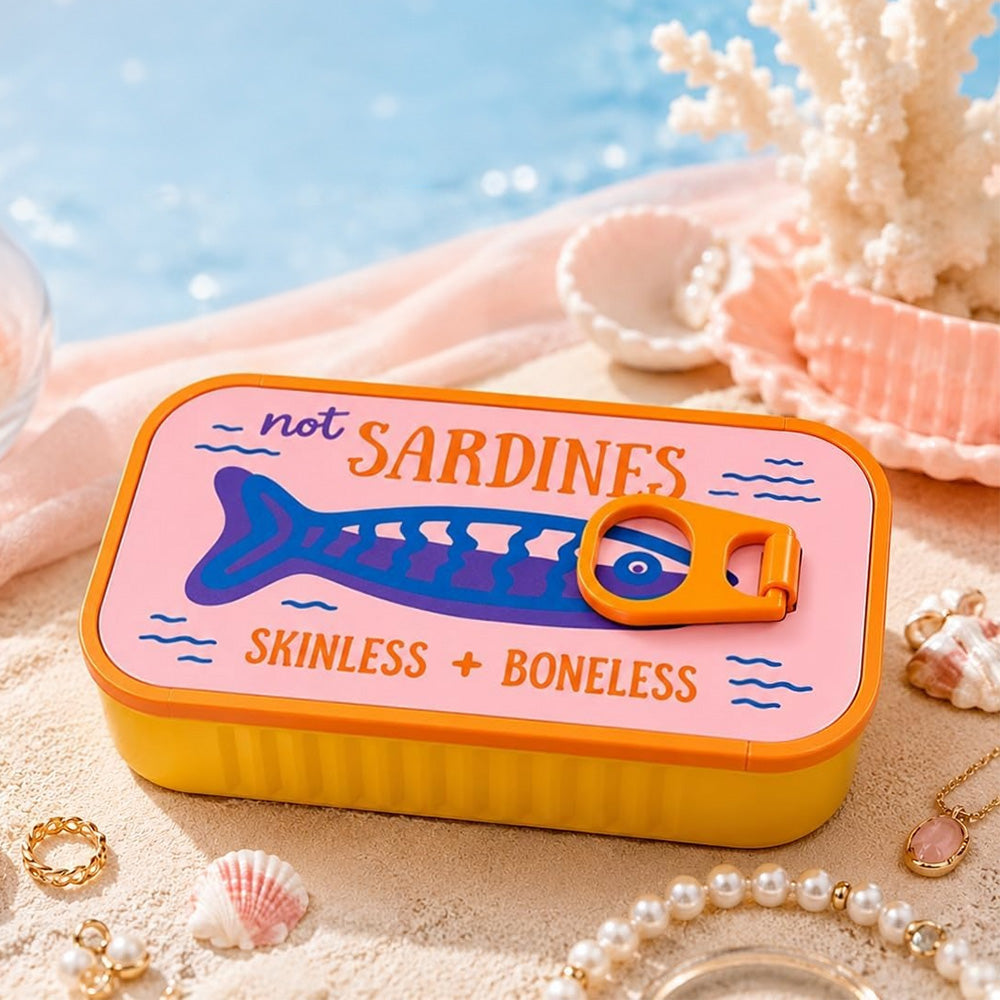 Small 3D Printed Sardine Shape Necklace and Earring Storage Box