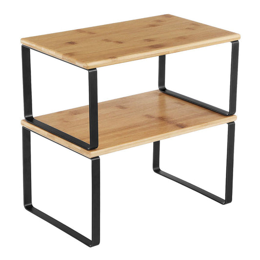 2Pcs Wooden Cabinet Shelf Organizers Kitchen Counter Shelves