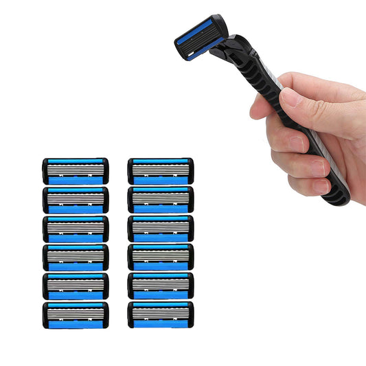 Set of 12 Pcs Beard Shaving Replacement 12 Blades Trimmer Refill Cartridges
