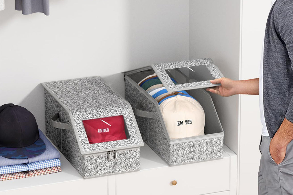 Stackable Hat Storage for Baseball Caps Hat Organizer Holds up to 12 Caps