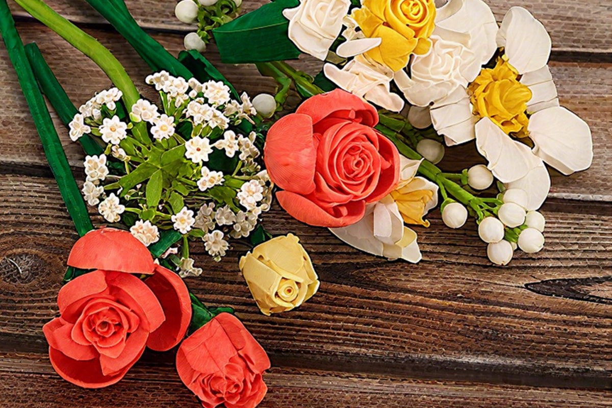Wildflower Bouquet Building Blocks Creative DIY Flower Model Toy Set for Home Decoration