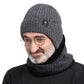 Men's Fleece Lined Knit Beanie Scarf Set Ear Warmer Winter Accessory