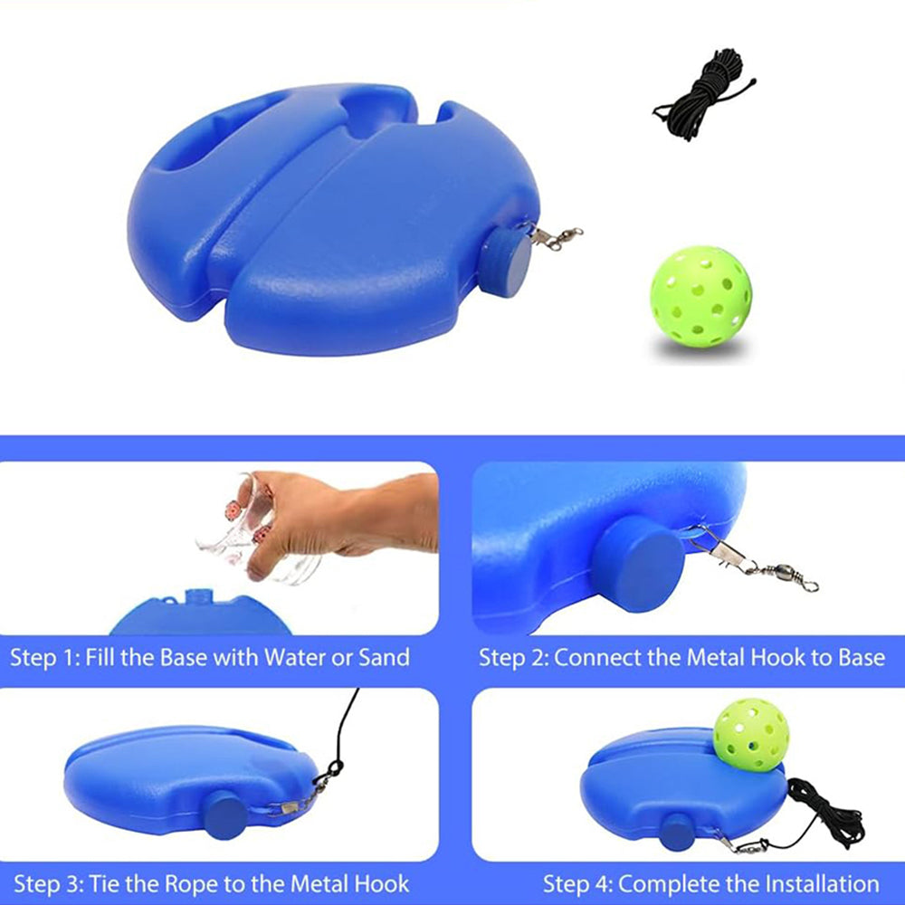 Pickleball Training with Rope Outdoor Indoor Portable Rebound Practice Tool