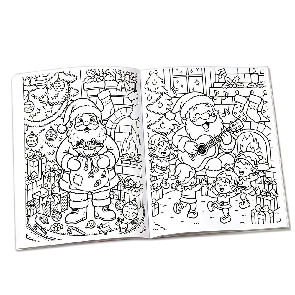 10Pcs Christmas Coloring Books Santa Claus Snowman Designs Holiday Gift