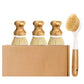4 Piece Pot Cleaning Brush Set with Engineered Wood Handles for Cookware