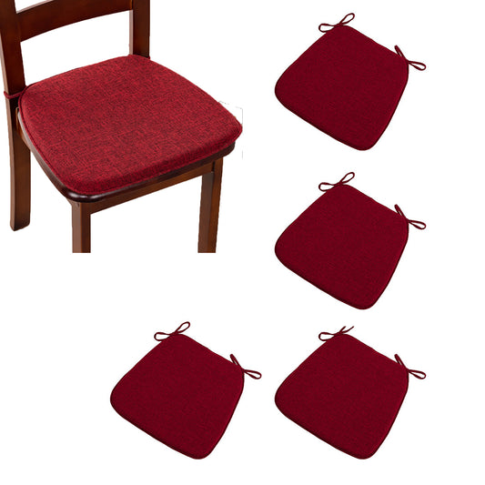 4Pcs Hoof-Shape Non-Slip Chair Cushion With Ties