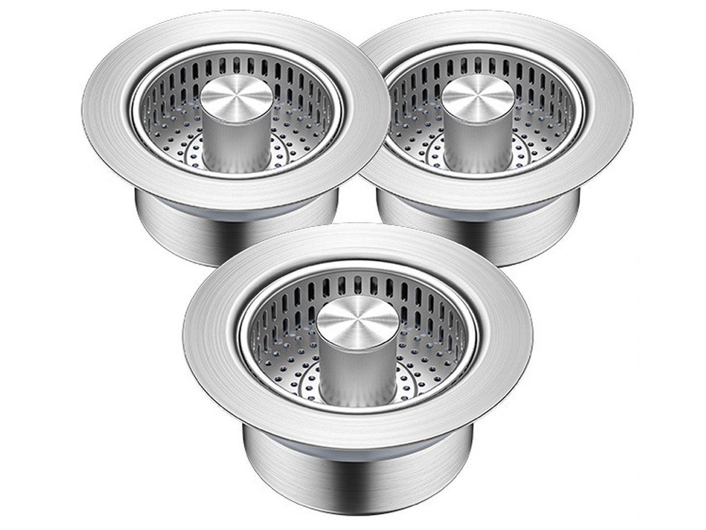3-in-1 Kitchen Stainless Steel Sink Drain Strainer Pop Up Sink Stopper Drain Plug