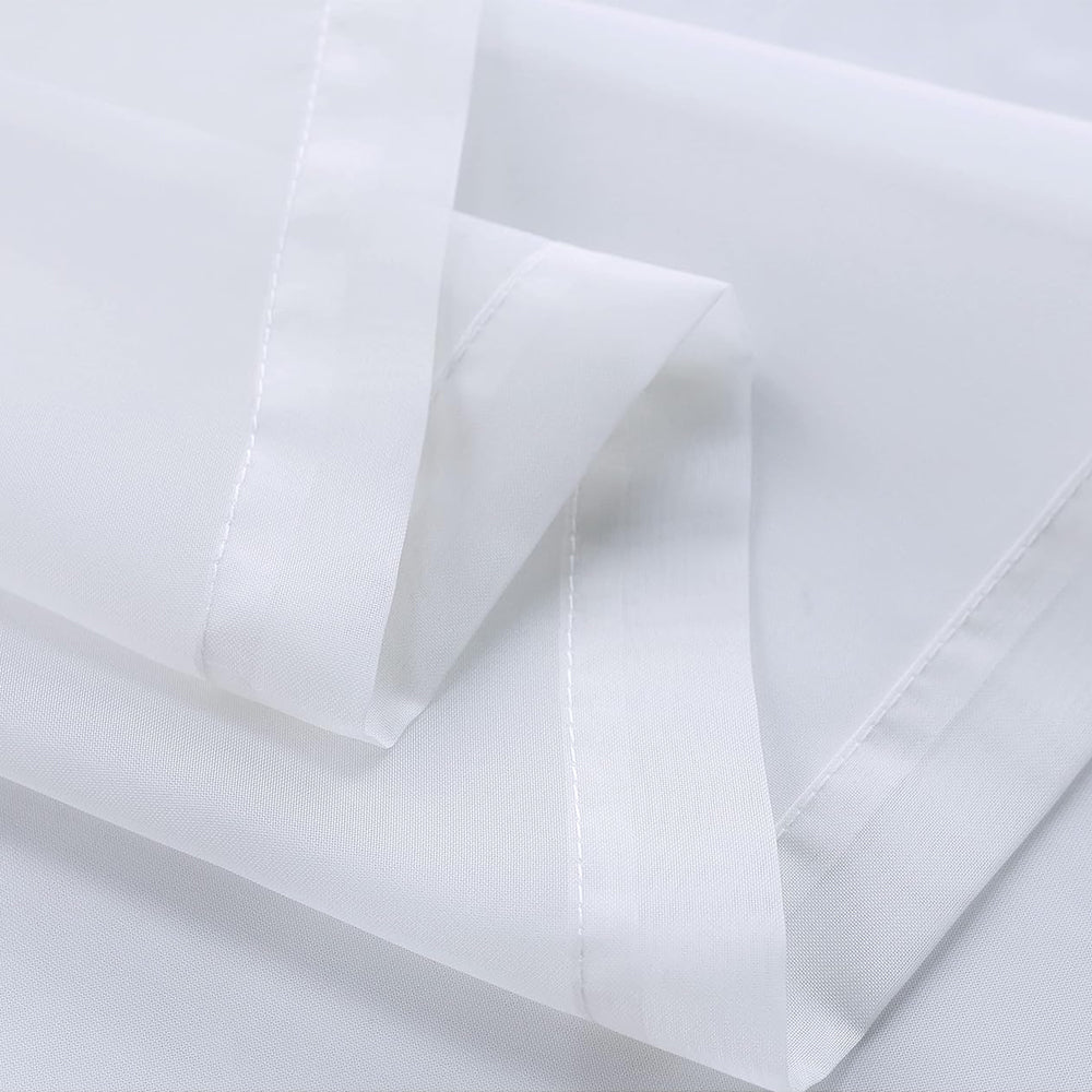 4Pcs White Outdoor Sheer Curtains for Patio Water-Resistant