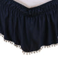 Pompom Fringe Bed Skirt Ruffle Valance Elastic Bed Wrap Around