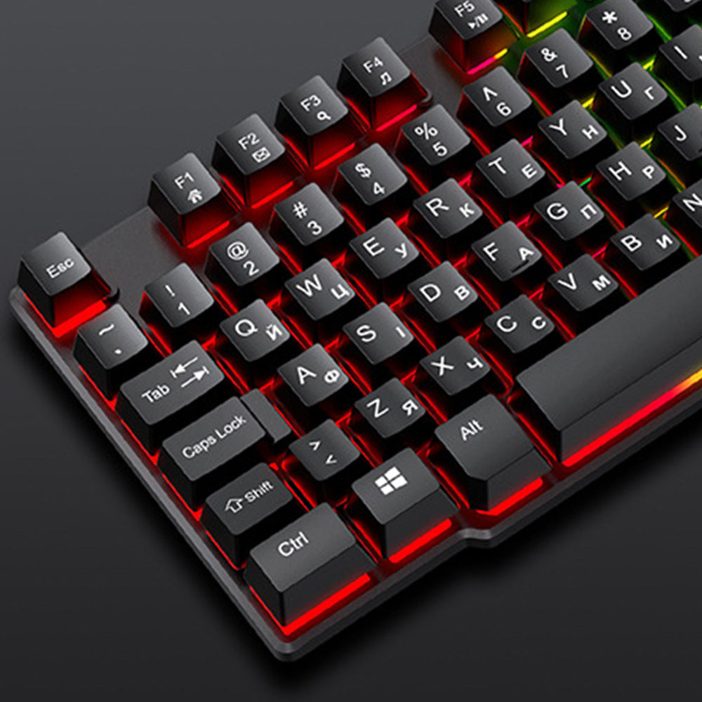 Wired Gaming Keyboard and Mouse Set with RGB Backlight USB