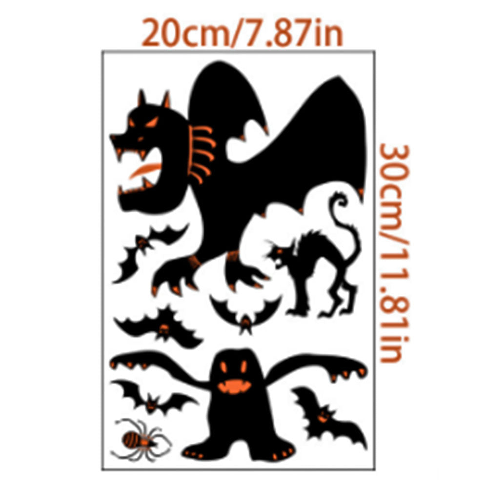 18 Sheets Halloween Window Sticker Window Static Cling Decal Bat Spider Decoration