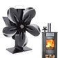 5-Blade Fireplace Fan Heat Self-Powered Wood Stove Top Burner