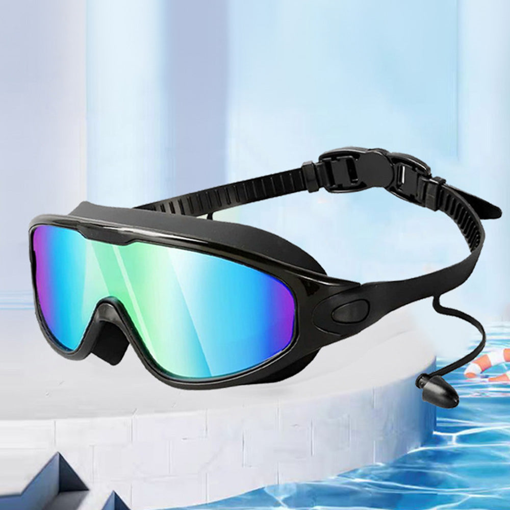 Two Swim Goggles Wide View Swimming Goggles Anti-Fog Pool Goggles for Adult