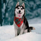 Snowflakes Christmas Dog Bandana Buffalo Plaid Pet Scarf Dog Triangle Bandana