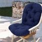 Solid Twill Swivel Rocker Chair Cushion High Back Water Resistant Pad-Navy