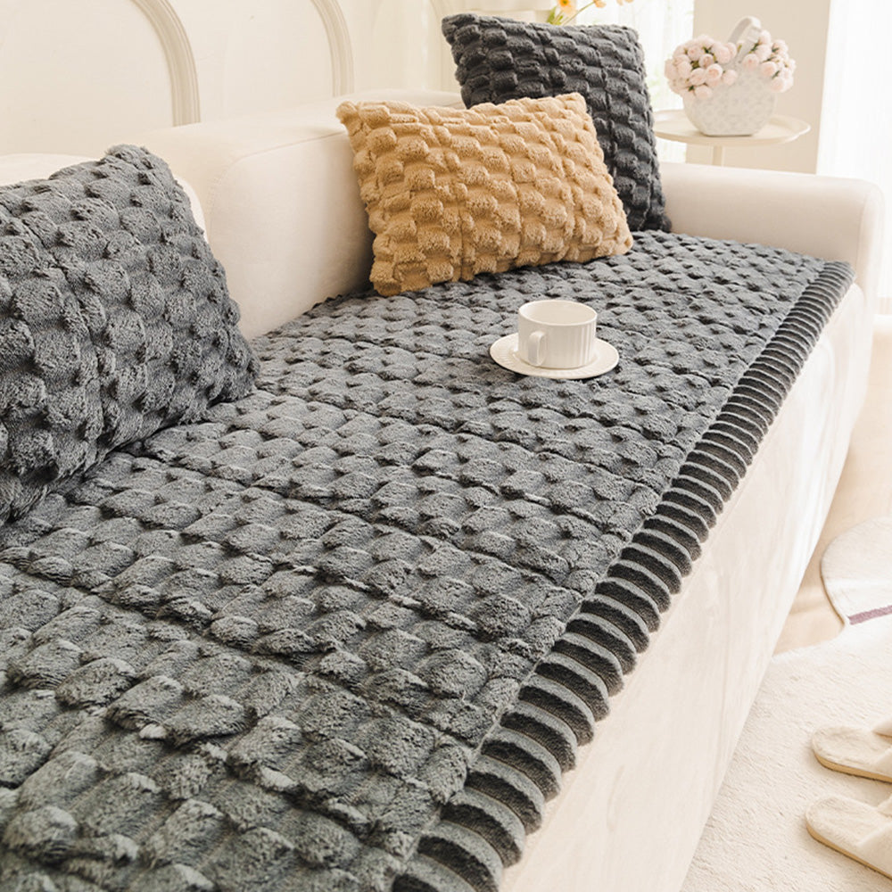 Non Slip Couch Cover Soft Wear Resistant Furniture Protector for Sofa Protection-Grey