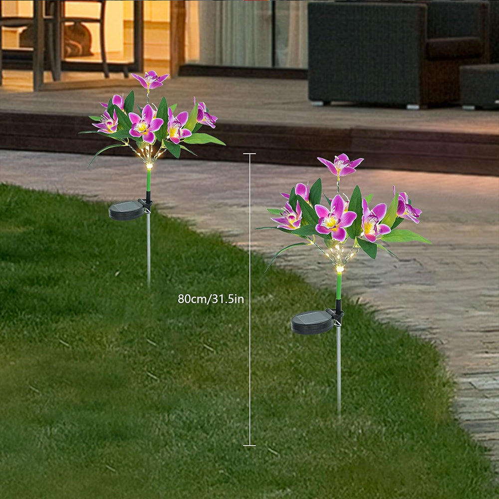 2Pcs 7 Head Solar Orchid Lamp