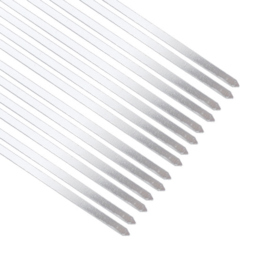 100Pcs 30cm Flat Long Stainless Steel Skewers for Grilling