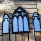 Christmas Gift 3Pcs Gothic Mirrors Arched Decorative Mirror Wall Mounted Goth Mirrors Decor