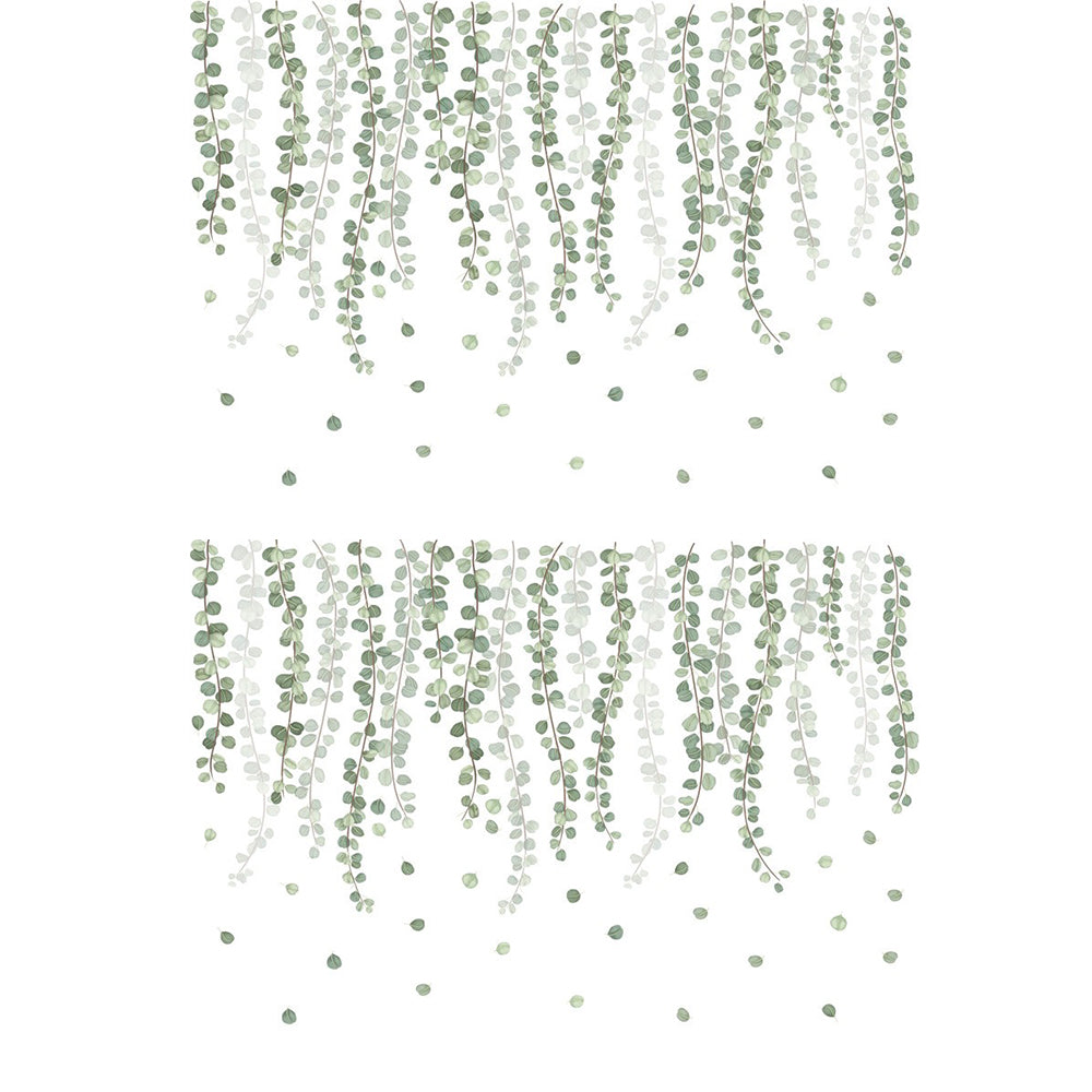 2Pcs Green  Plant Leaves Wall Sticker Self-adhesive Home Decor