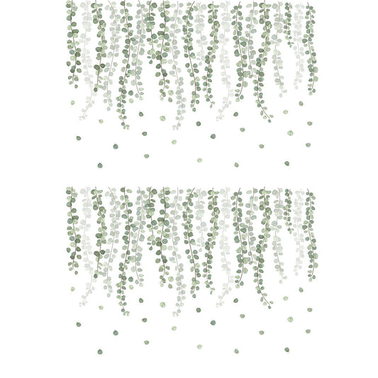 2Pcs Green  Plant Leaves Wall Sticker Self-adhesive Home Decor