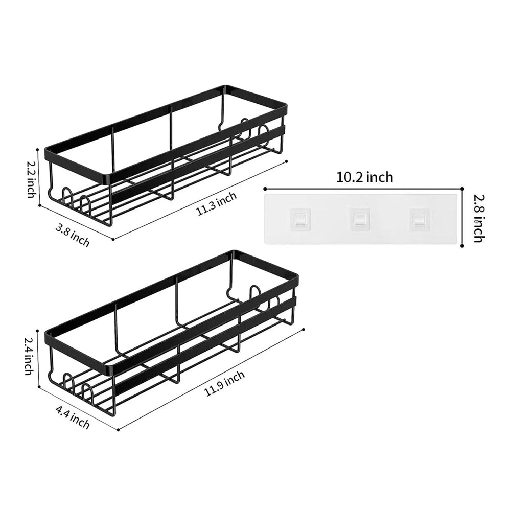 2Pcs Bathroom Shower Organizer Rack Storage Shelf Basket