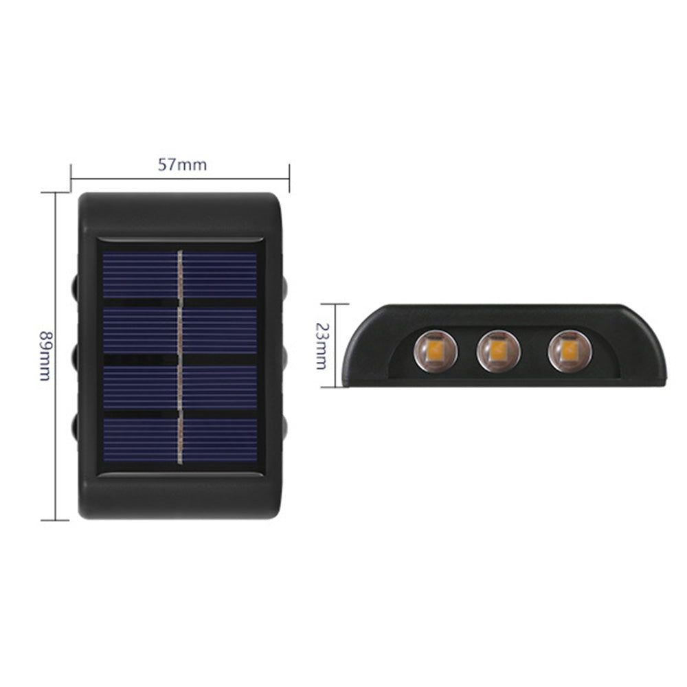 4Pcs Solar Wall Light for Outdoor Fence Waterproof Convex Lens Design