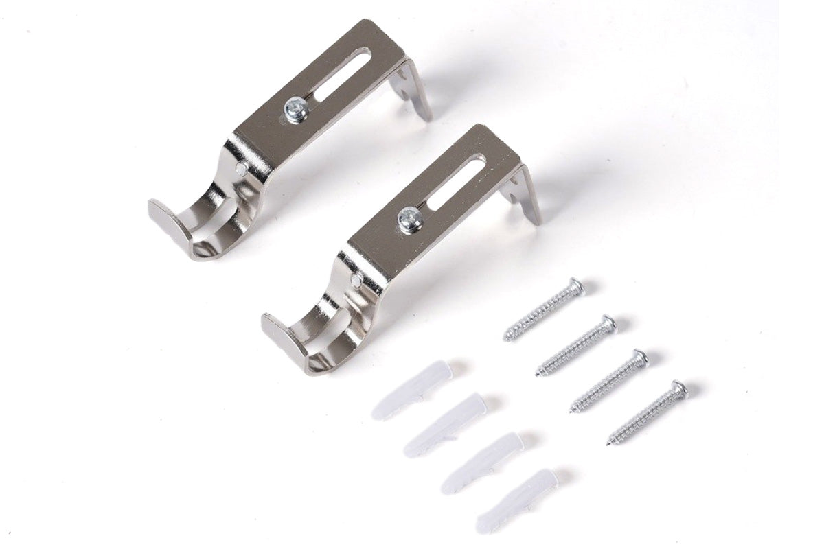 2PCS Curtain Rod Brackets Adjustable Wall Mounts Hang Curtain Rod Holders