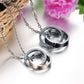 Eternal Love Interlocking Ring Couples Pendant Necklace His and Hers