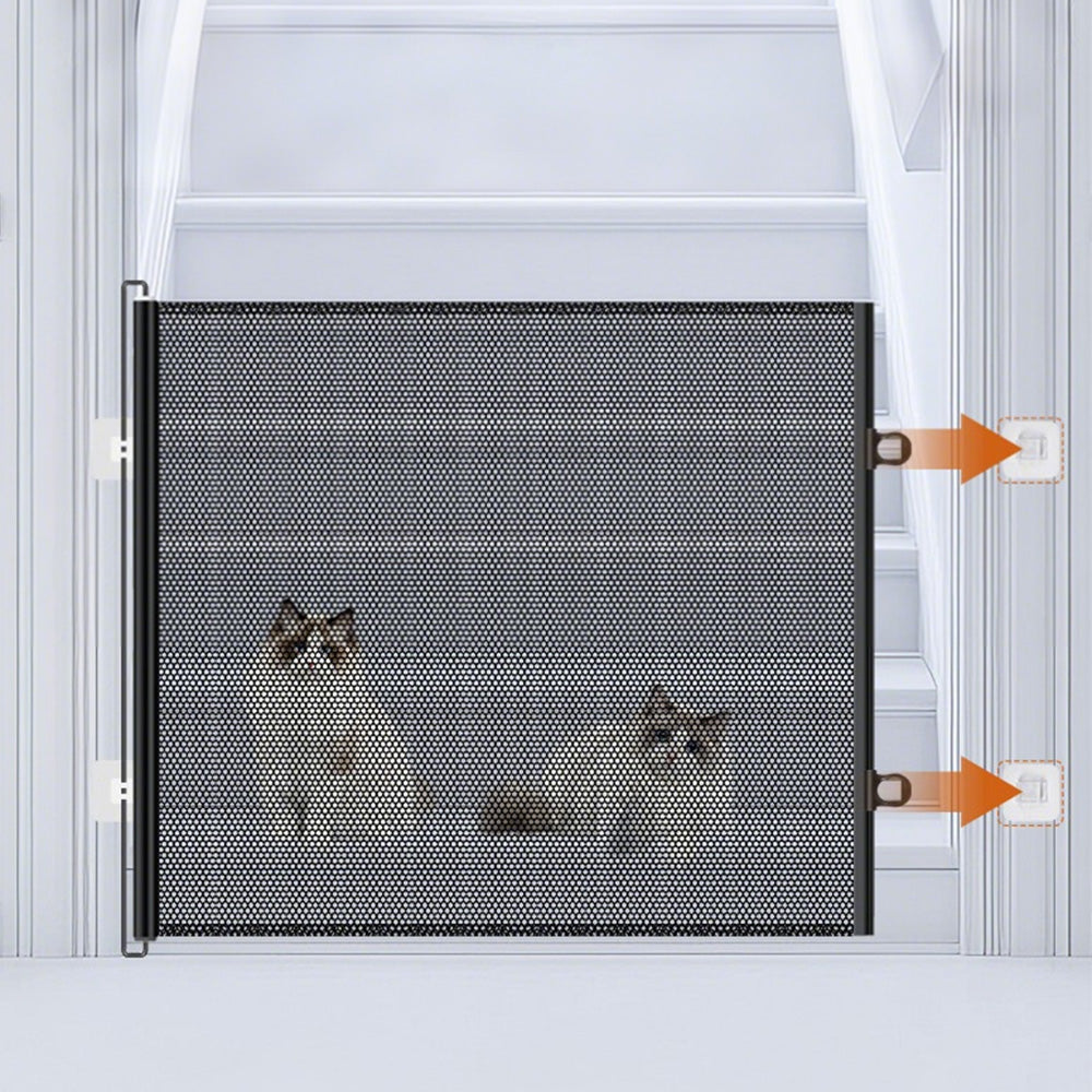 Retractable Mesh Pet Barrier Dog Gates Safety Fence For Stair Doorways Hallways