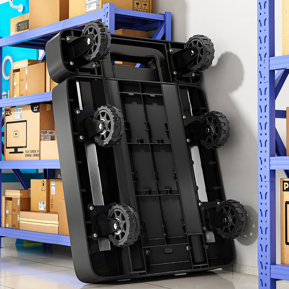 Telescopic Folding Hand Truck with Elastic Rope Portable Utility Cart for Luggage Parcels