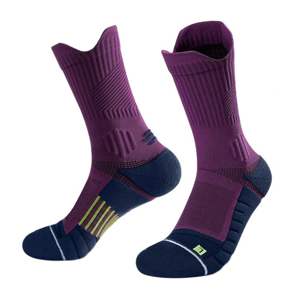 5 Pair Cushion Crew Socks Running Socks for Hiking Basketball