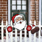 Outdoor Christmas Fence Peeker Decoration Santa Claus Xmas Garden Fence Sign