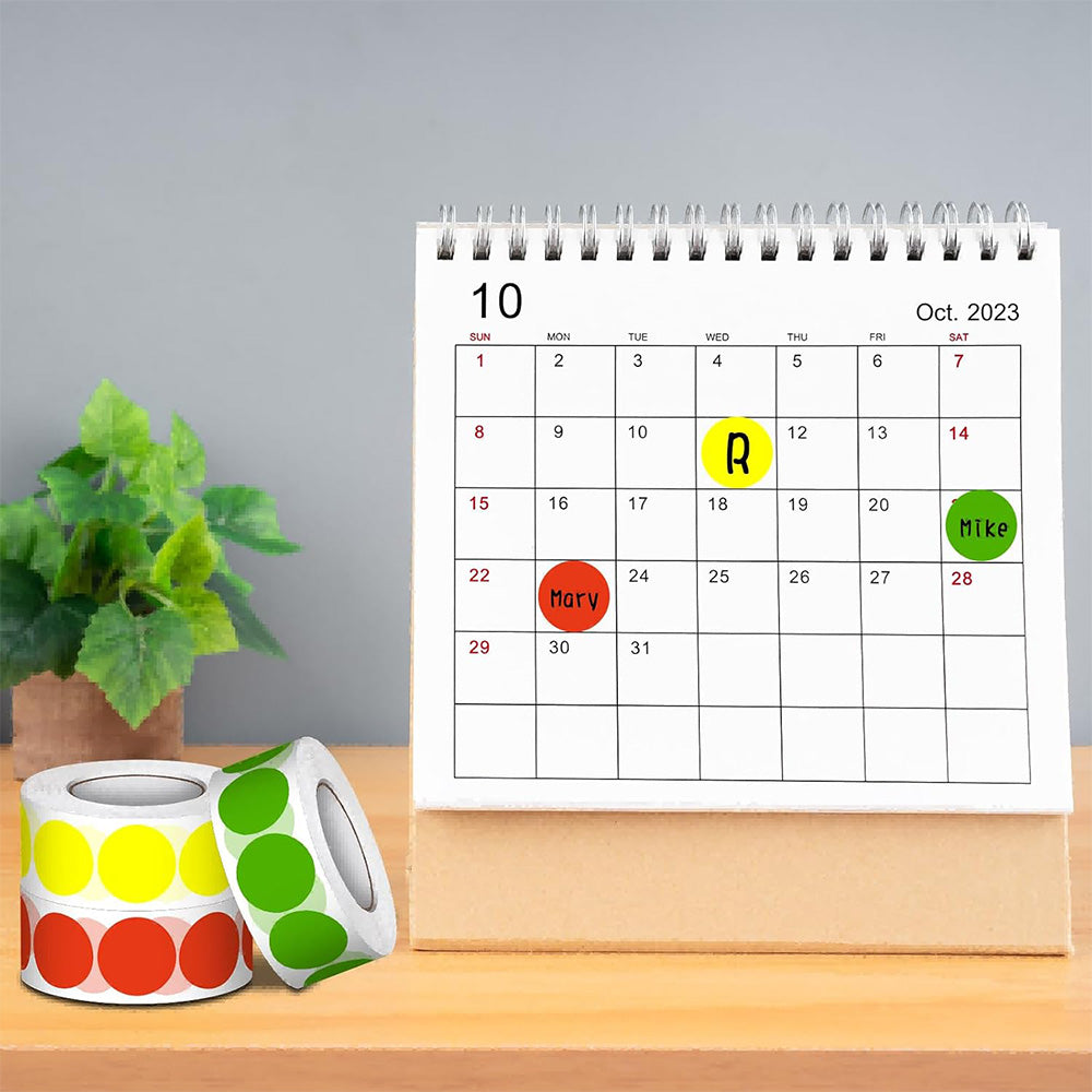 4000PCS Colored Dot Stickers Round Color Coding Labels For Office Classroom 