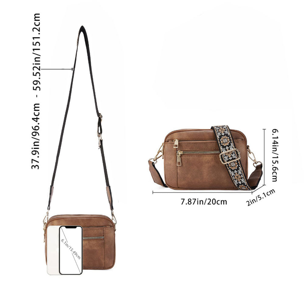 Small PU Crossbody Bag for Women Color-Block Shoulder Bag