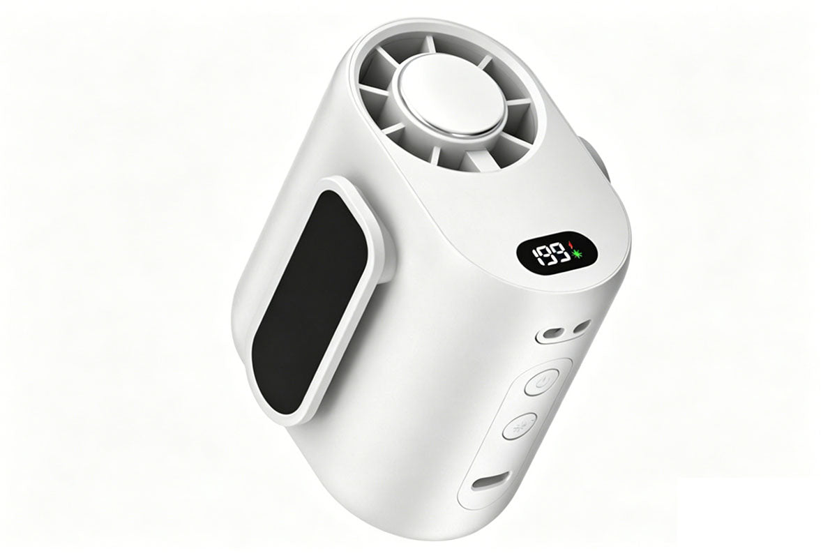 Waist Fan with Ice Cooling Compress 5-Speed or Stepless Adjustable Wireless Clip-On Fan Ice-Cold Fan