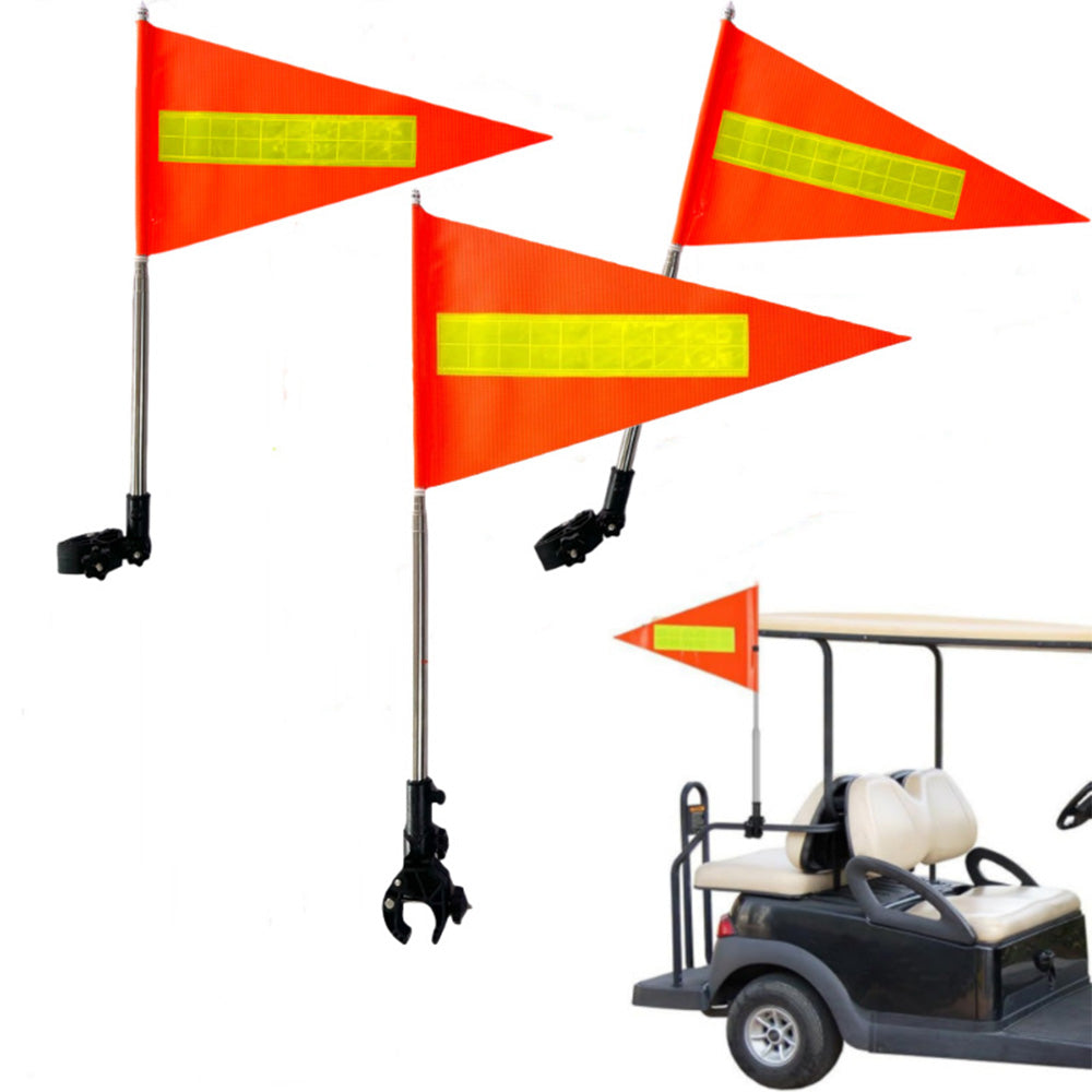 Bike Flag with Pole Reflective Strip Adjustable Stainless Steel Bicycle Handlebar Flag for Cycling