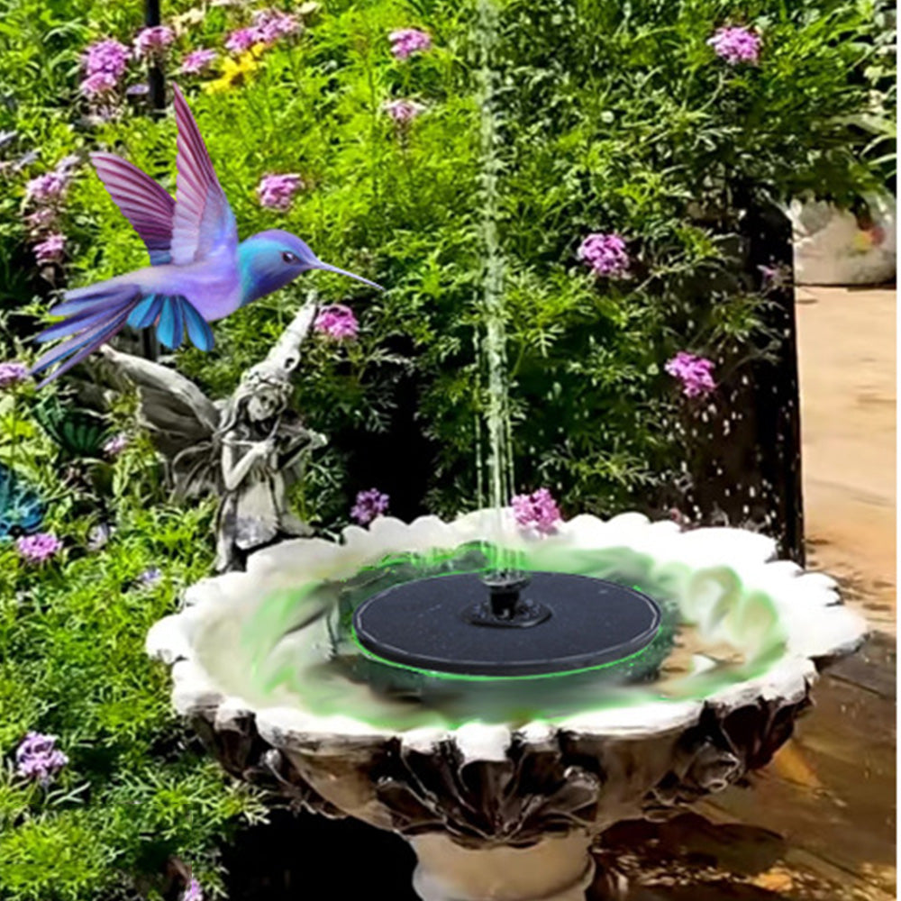Solar Fountain with 8 Nozzles Colorful LED Lights for Bird Bath Garden Pool