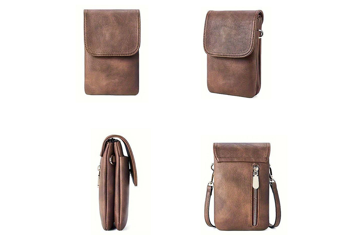 PU Leather Women Crossbody Bag Adjustable Strap Small Cell Phone Purse