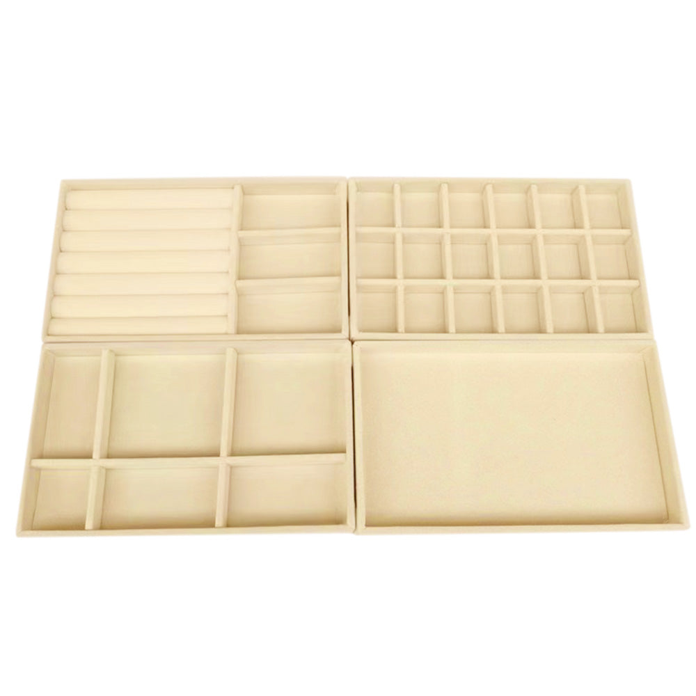 4pcs Stackable Jewelry Organizer Boxes Set for Earrings Rings Necklaces Bracelets