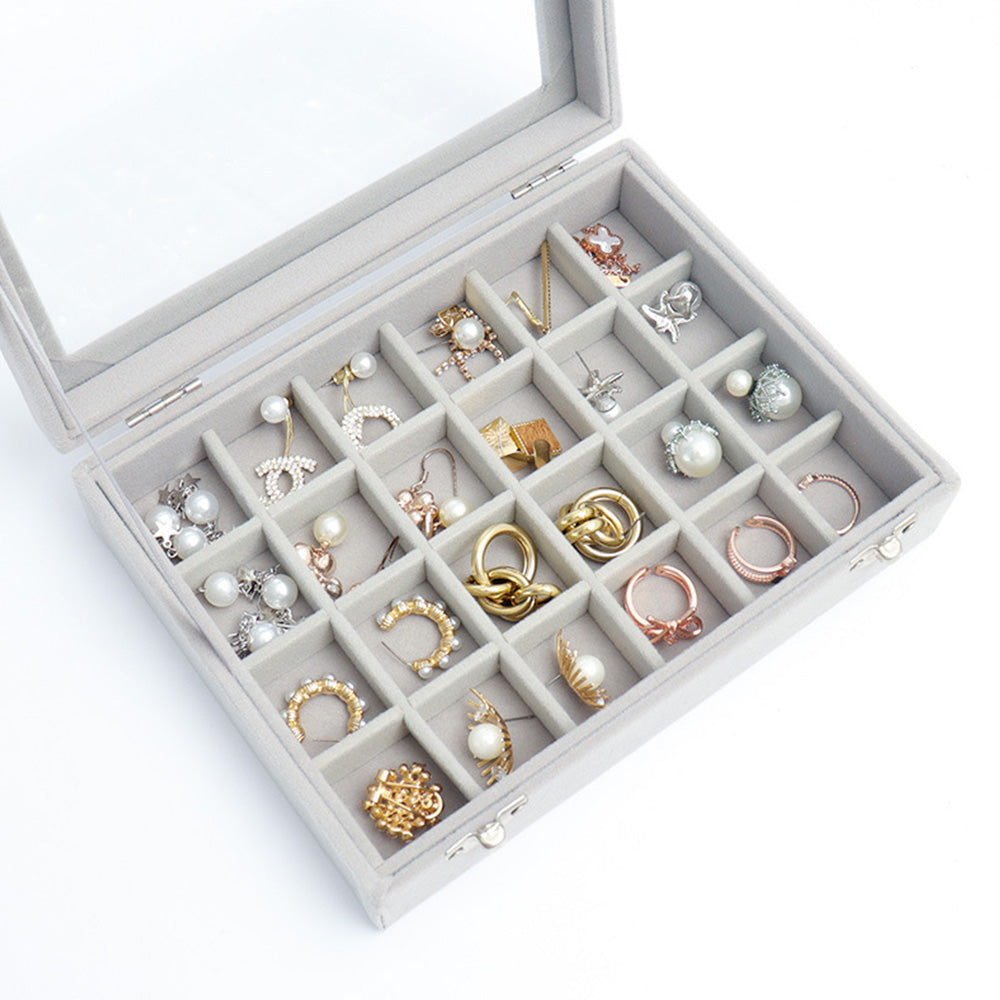 Organizer Case Box Holder Storage Jewelry Earring Ring Velvet Display Travel Portable