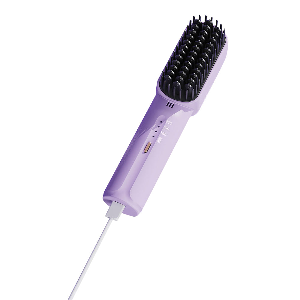 Portable Mini Rechargeable Hair Straightener Negative Ion Straightening Comb