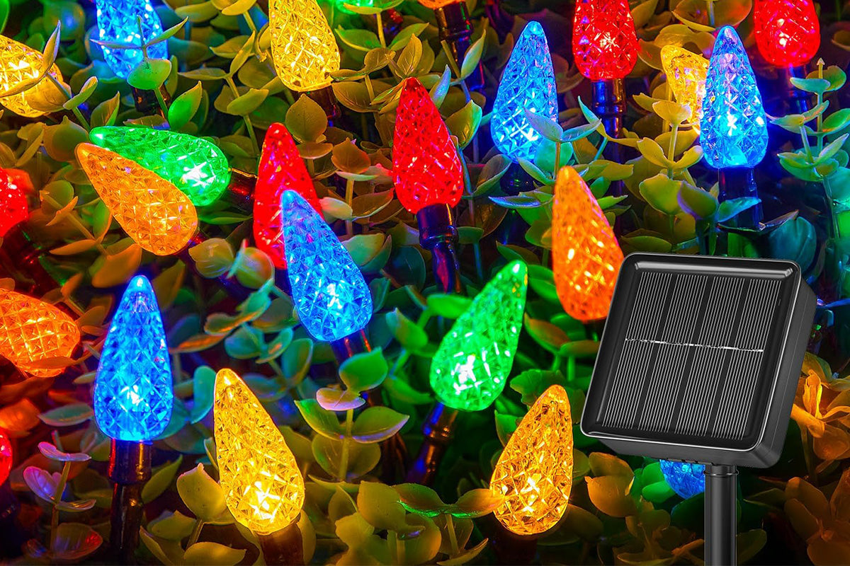7M Solar Strawberry String Lights Waterproof Christmas Indoor Outdoor LED Holiday Decor