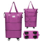 2Pcs Large-Capacity Expandable Carry on Luggage Bag with Wheels-Dark Purple and Black