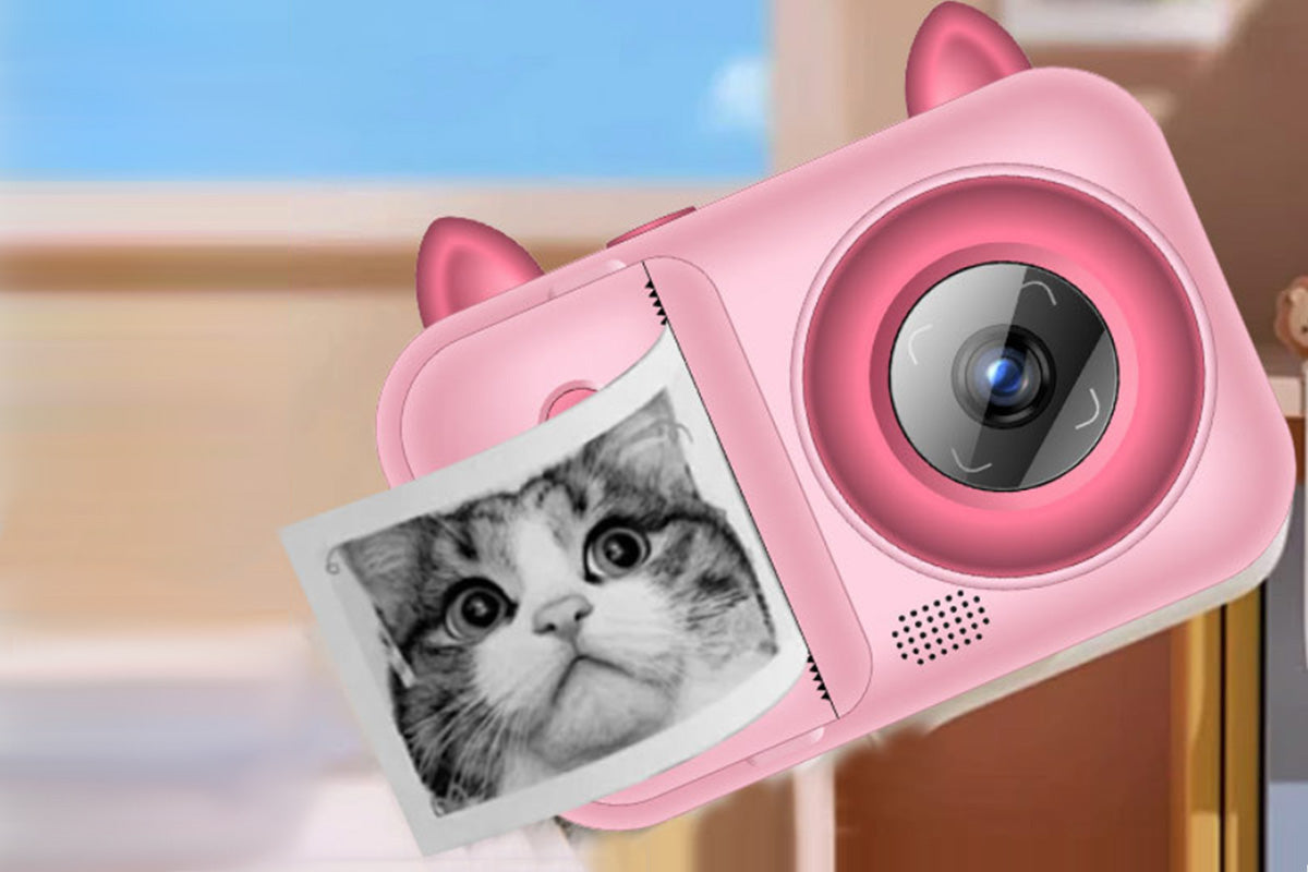 Toy Camera 1080P Instant Digital Print Camera with 1 Roll Printing Paper